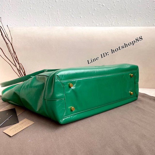 BV專櫃新款手工編織女包 葆蝶家Arco56油臘皮賽車綠手提女包 G888 bbv1015